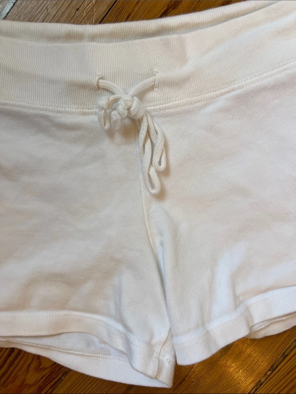 Brandy Melville White Cotton Drawstring Shorts